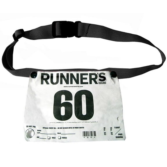 Running Triathlon Marathon Number Belt Waist Adjustable Black Race Men Woman