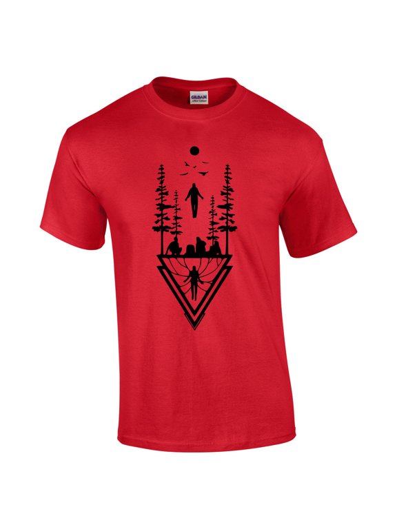 Running Up That Hill Max Levitating Upside Down Mens Short Sleeve T-shirt Graphic Tee-Red-medium