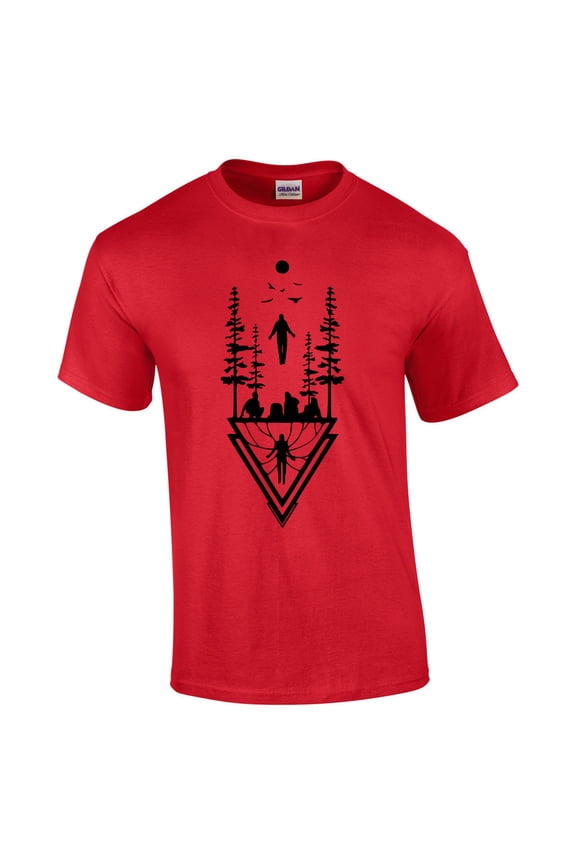 Running Up That Hill Max Levitating Upside Down Mens Short Sleeve T-shirt Graphic Tee-Red-medium