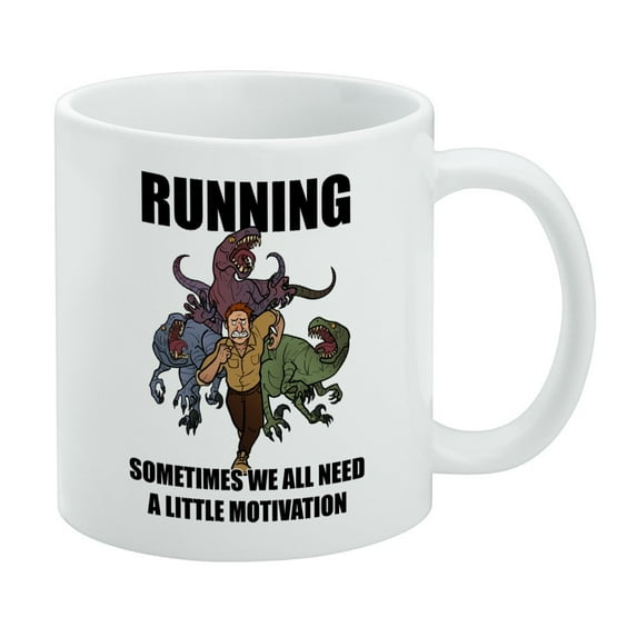 Running Velociraptors Dinosaurs Inspiration Sometimes Need a Little Motivation White Mug
