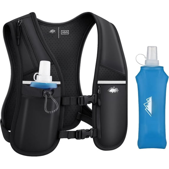 Running Vest, Hydration Backpack with 500ml Water Bladder Adjustable Chest Straps Reflective Strip Design Lightweight Breathable for Women Men Run/Hiking/Cycling/Climbing