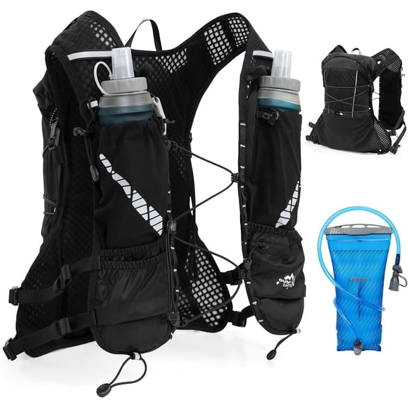 Running Vest Hydration Backpack, Lightweight Running Backpack Hydration Pack with 1.6L Water Bladder Daypack for Trail Running Hiking Cycling Race Marathon for Women Men