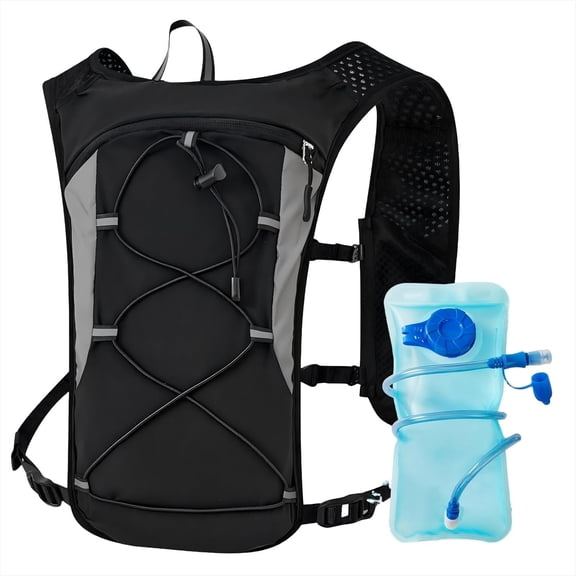 Running Vest for Women Men, Adjustable Chest Straps Running Hydration Vest with 1.5L Water Bladder, Lightweight Breathable Reflective Hydration  for Marathon, Trail, Hiking, Cycling