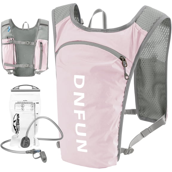 Running Vest Women Men Adjustable Running Hydration Vest 1.5L Water Bladder Lightweight Reflective Hydration Backpack for Marathon Jogging