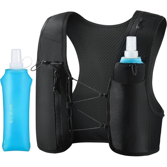 Running Vest for Women Men - Design - Adjustable Chest Straps Running Hydration Vest with 500ml Soft Flask - Lightweight Reflective Hydration Backpack