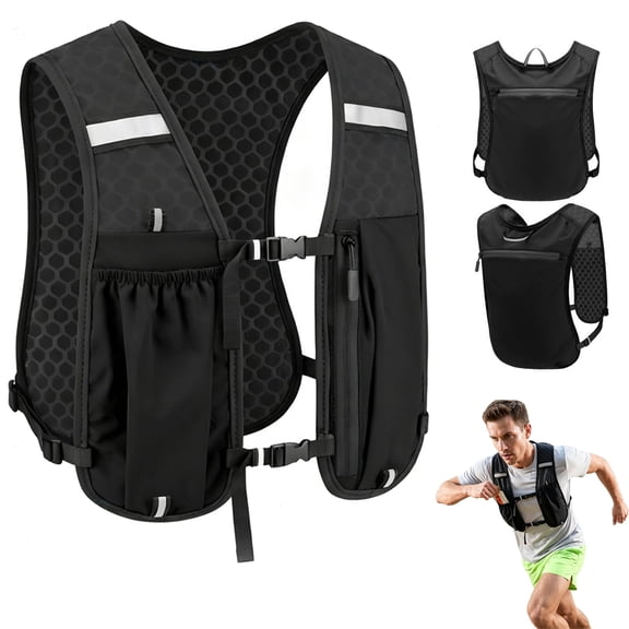 Running Vest for Women and Men, Lightweight 2L Running Hydration Vest, Breathable Running Water Vest with Adjustable Straps and Multiple Pockets for Marathon, Hiking, Cycling