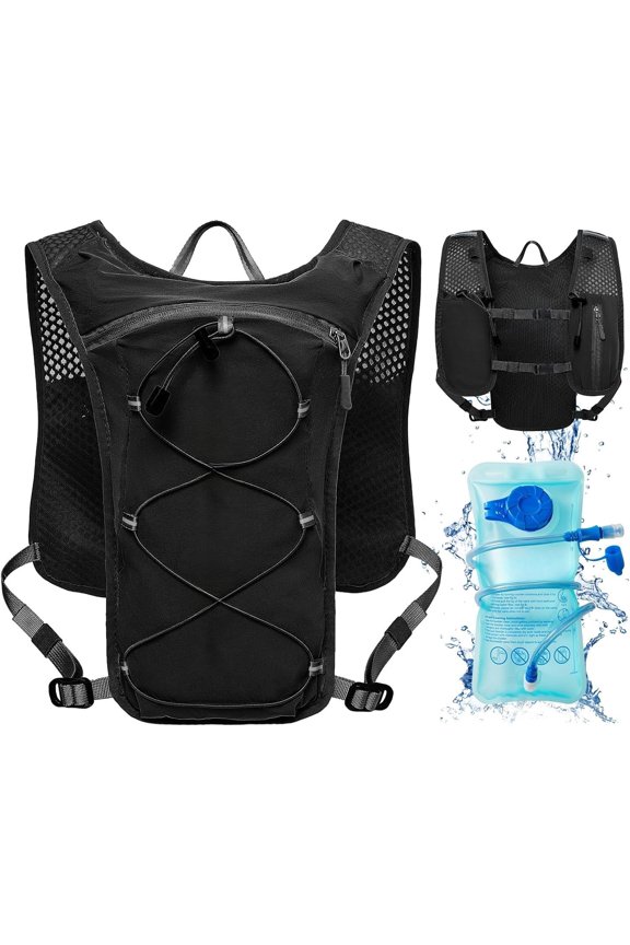 Running Vest for Women Men Lightweight Hydration Backpack Pack with 1.5L Water Bladder Bag Hydro Daypack for Hiking,Trail,Skiing,Camping,Cycling,Race,Marathon (Black , Size)