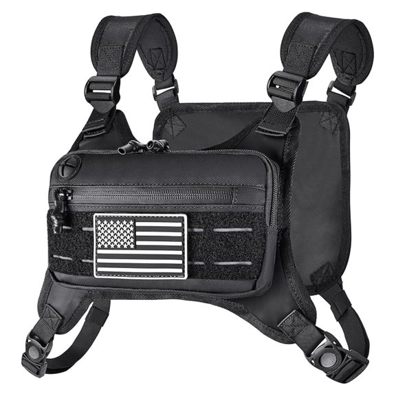 Running Vest for Men, Reflective Running Chest Pack, Water Resistant Sports Phone Holder, Lightweight Workout Chest Bag with Storage