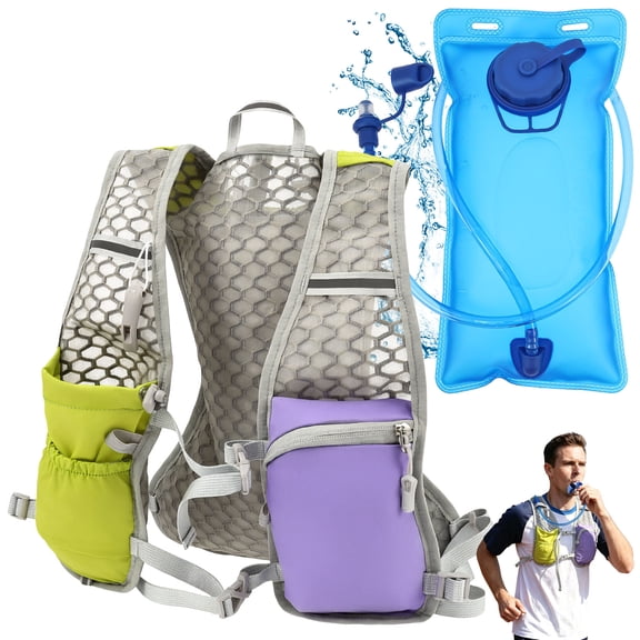 Running Hydration Vest with 2L 68oz Water Bladder Lightweight Trail Running Backpack for Men Women Hiking Cycling Marathon