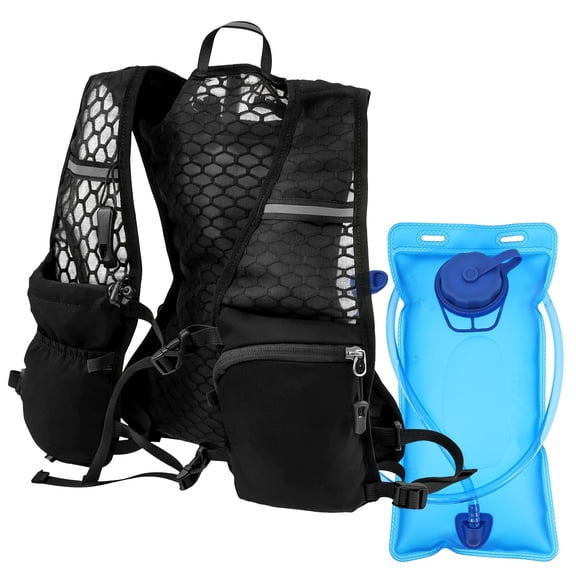 Running Vest for Men Women Lightweight Hydration Vest with 68 oz Water Bladder Adjustable Breathable Reflective for Marathon Trail Hiking Cycling