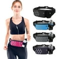 thumbnail image 1 of Running Waist Pack with Water Bottle Holder | Waterproof Close-Fitting Sports Fanny Pack for Phone Keys | Lightweight Unisex Gear for Marathons Outdoor Fitness | 1pc | 27x14cm, 1 of 6