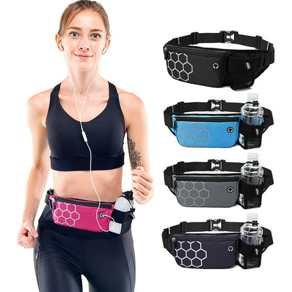 Running Waist Pack with Water Bottle Holder | Waterproof Close-Fitting Sports Fanny Pack for Phone Keys | Lightweight Unisex Gear for Marathons Outdoor Fitness | 1pc | 27x14cm
