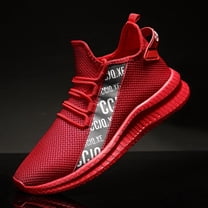 Running Walking Shoes Tennis Slip On Fashion Sneakers Men Sport Workout Gym Shoes Womens Athletic Hiking Nurse Non Slip Lightweight Breathable Shoes Red