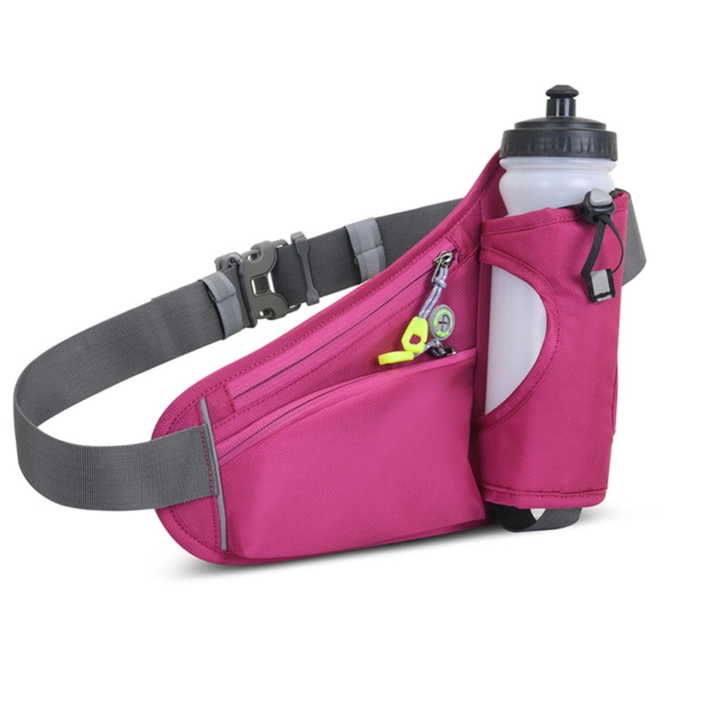 Koala Bottle Hydration Belt XL - Hands-Free Running Waist Pack With 21oz Bottle, Two Pockets - Yellow/Turquoise/Grey