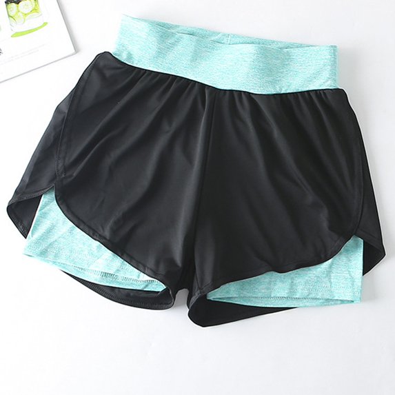 Running Yoga Shorts for Women - Activewear Workout Exercise Athletic Jogging Shorts Blue M