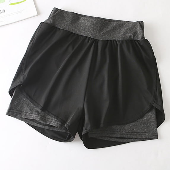 Running Yoga Shorts for Women - Activewear Workout Exercise Athletic Jogging Shorts Dark Gray M