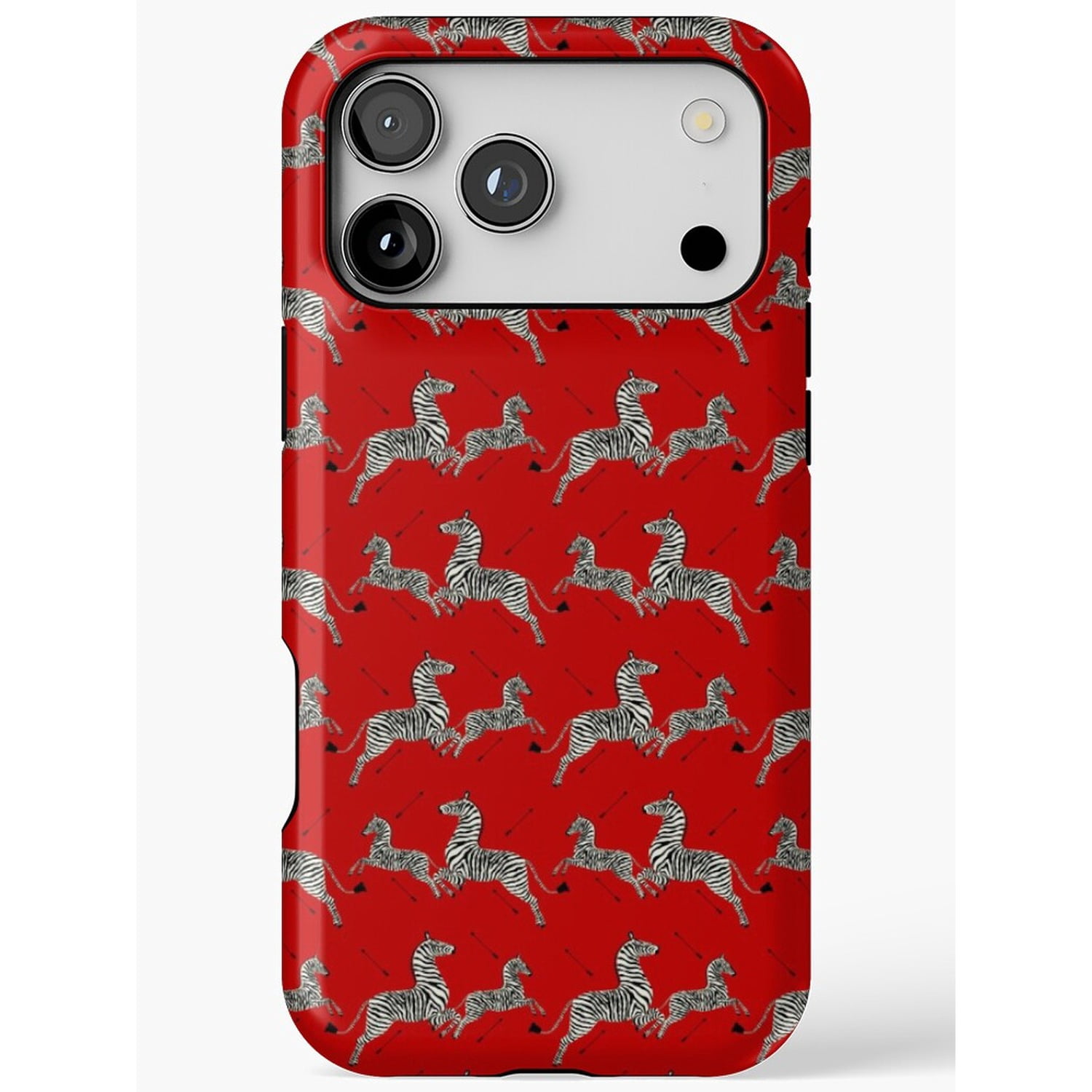 Bdd Pattern Running Zebra Pattern Red Tough Case for Apple iPhone Series, Dual ...