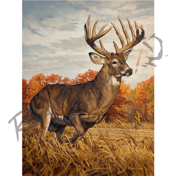 "Running and Gunning" White-tailed Deer Canvas Art Print