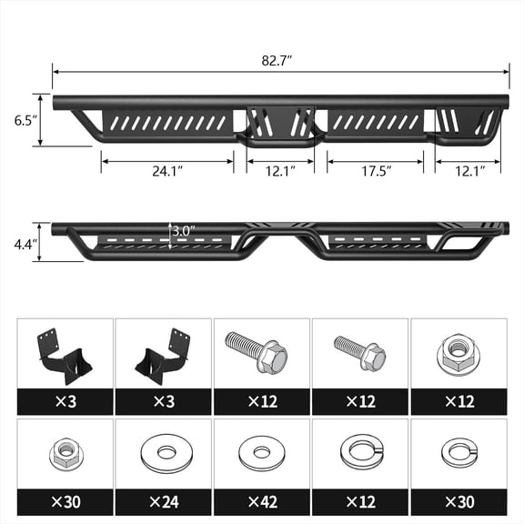 Running boards for 2019-25 Dodge RAM 1500 New Body Crew Cab Two-Stairs Side Step