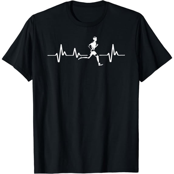 Running heartbeat Cross country running gift for boys men T-Shirt