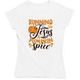 thumbnail image 1 of Running on Jesus and Pumpkin Spice Fall Christian Autumn T-Shirt, 1 of 2