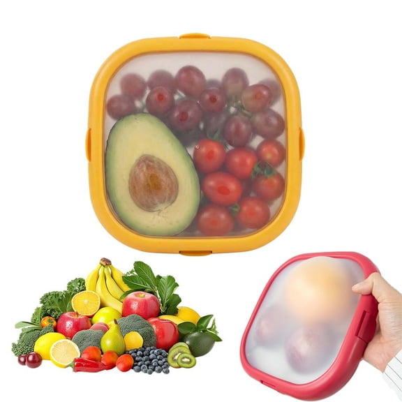 Runsgo Silicone Food Storage Containers,Reusable Storage Containers, For Fridge - Ideal For Garlic, Onions, Lemons, And Potatoes