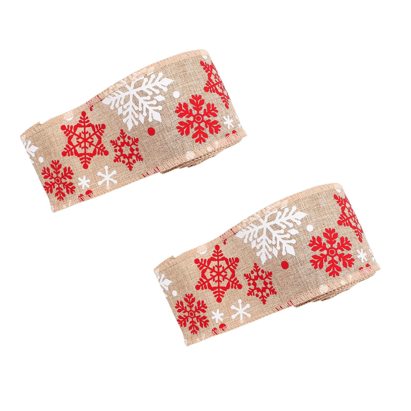 Runskmd 118 INCH 2 Roll Burlap Wired Ribbon Jute Christmas Wired Edge ...