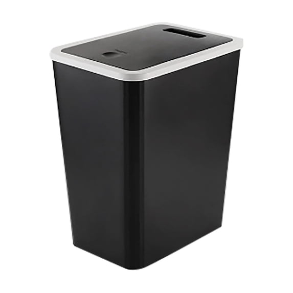 Runskmd 12"x10"x7.3", Small Trash Can, Gallons Bathroom Garbage Can with Lid Press-Top, Small Waste Basket with Trash Bags, Slim Plastic Garbage Bin for Dorm, Office, Bedroom, Kitchen, Living Room