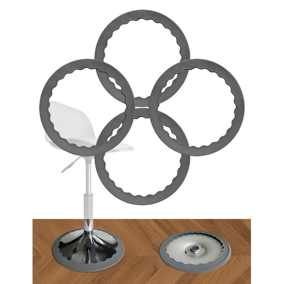 Runspich 4 PCS Bar Stool Leg Floor Protectors Ring, Silicone BarStool Chair leg floor protectors Pads, Silent and Scratch-Proof, Stretchable, Fits 14.5"-16.5" Round Base, Grey