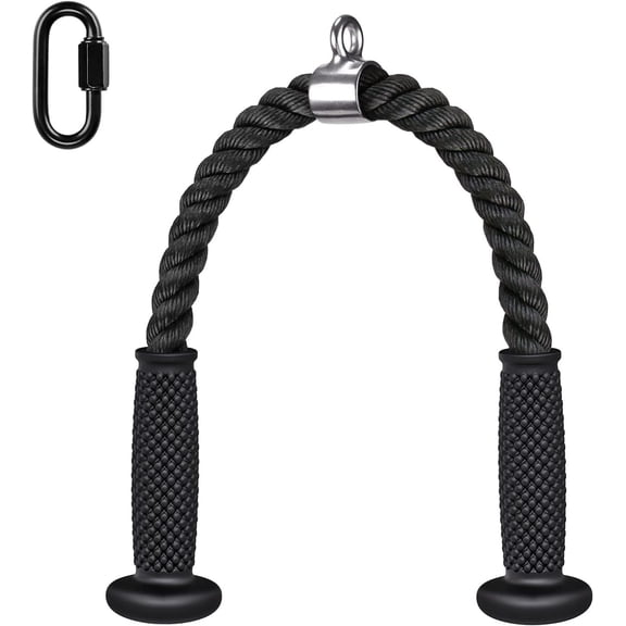 Runstore 28 inch Nylon Tricep Rope Cable Machine Attachment with Non-Slip Soft Rubber Handle