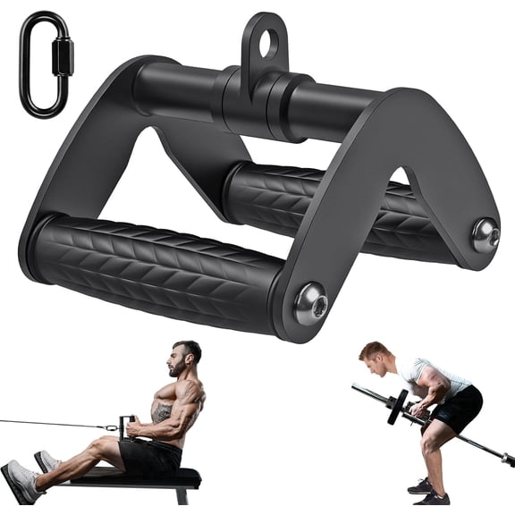 Runstore D Handle Cable Machine Attachment - V Handle with Non-Slip Soft Rubber Grip, Universal Attachment for Cable Machines