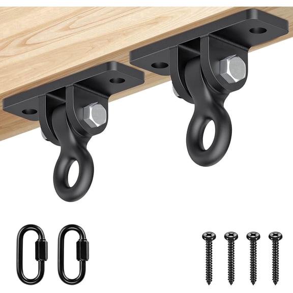 Runstore Heavy Duty Porch Swing Hangers Kit, Swing Set Hardware w/Wood Screws for Playground, Porch, Wooden Sets (2Pack)