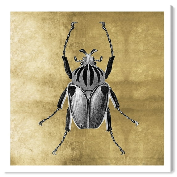 Runway Avenue Animals Wall Art Canvas Prints 'Insecte Gold' Insects - Black, Gold