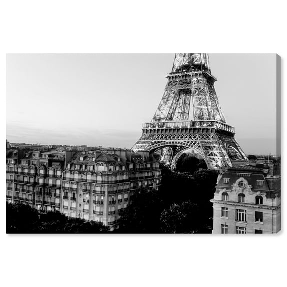 Runway Avenue Cities and Skylines Wall Art Canvas Prints 'SAI - City of Glam' European Cities - Black, White