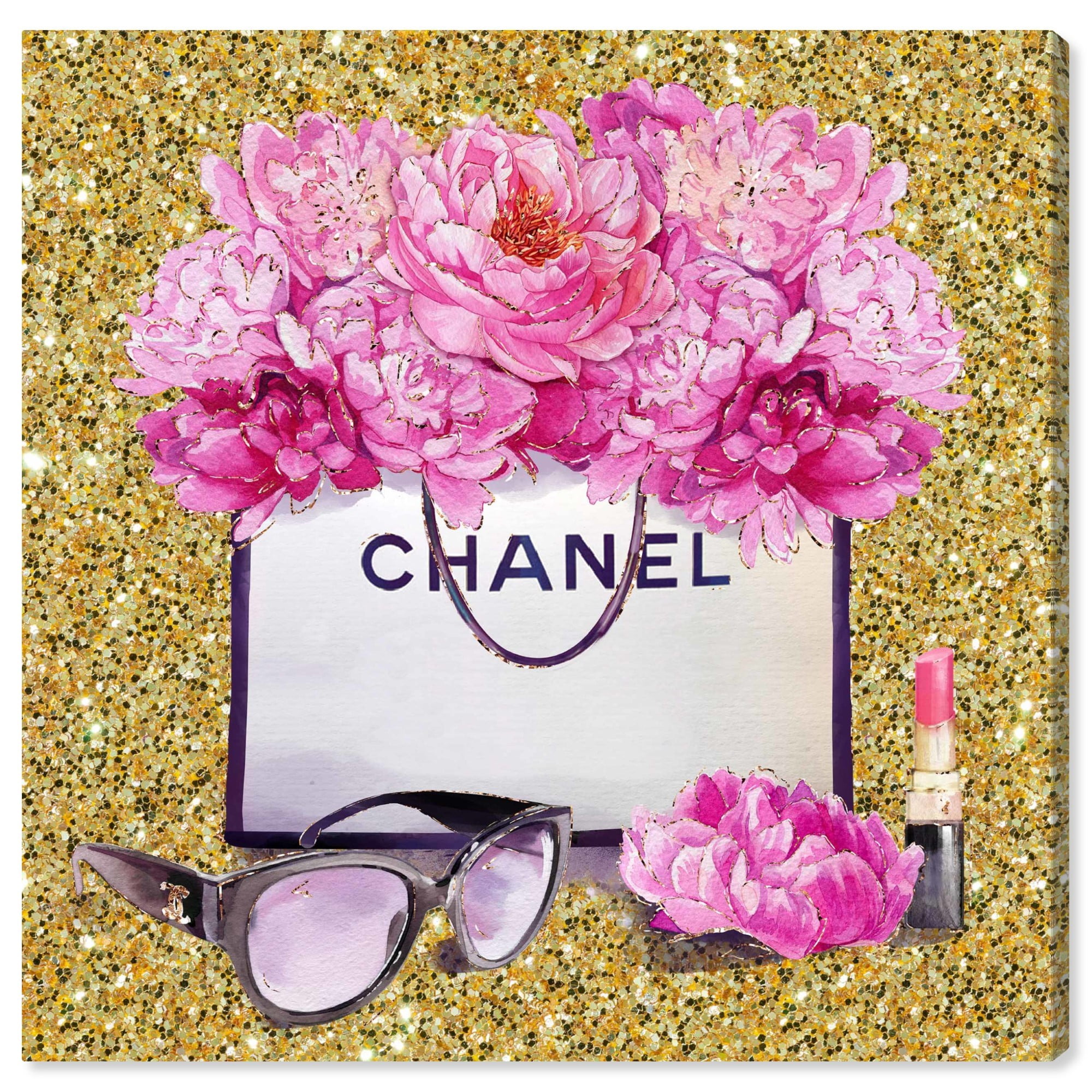 Chanel Glitter Perfume Canvas Artwork by Martina Pavlova  iCanvas