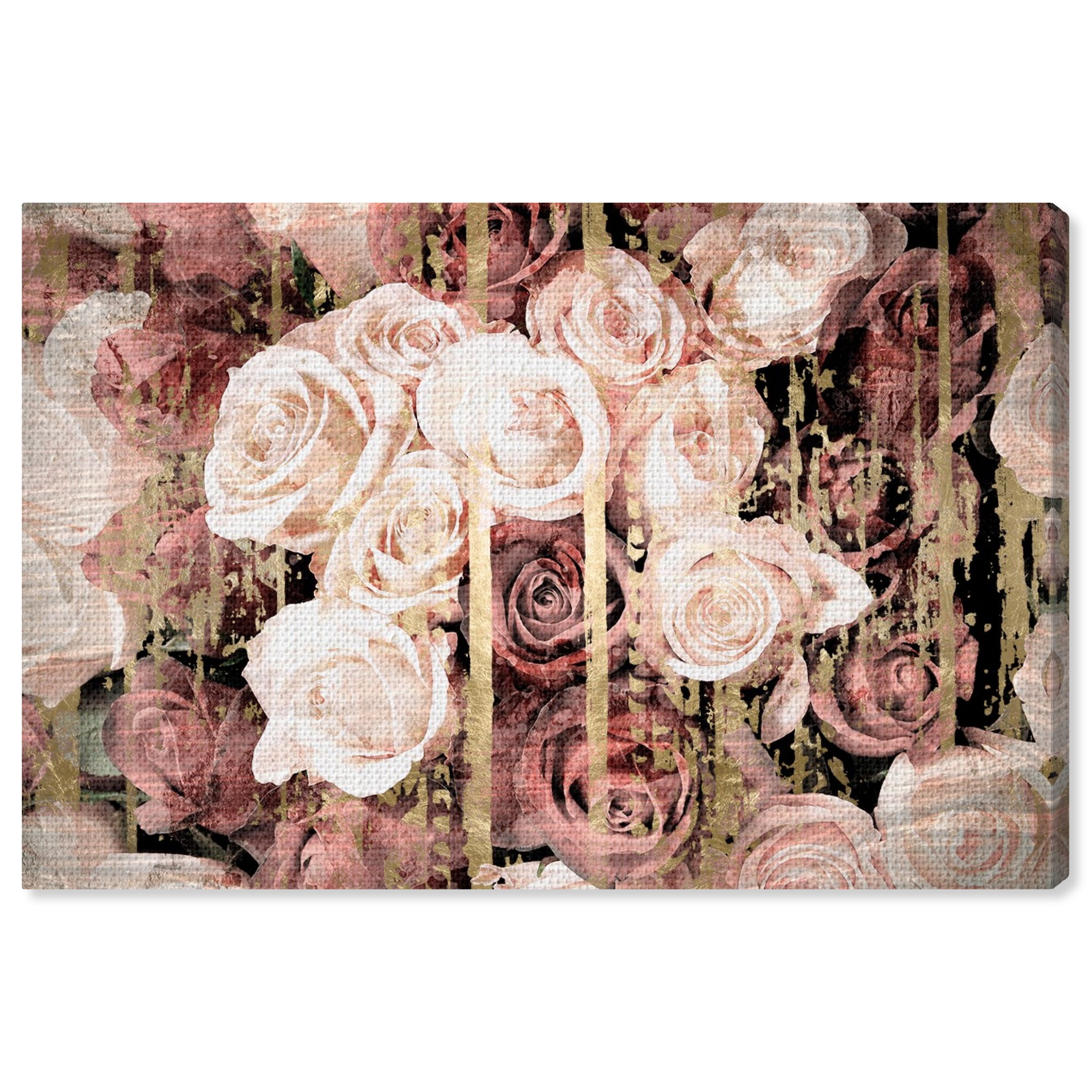 pink and brown canvas wall art