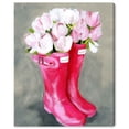thumbnail image 1 of Runway Avenue Floral and Botanical Wall Art Canvas Prints 'Tulips & Rainboots' Home DÃ©cor, 17" x 20", Pink, Pink, 1 of 5