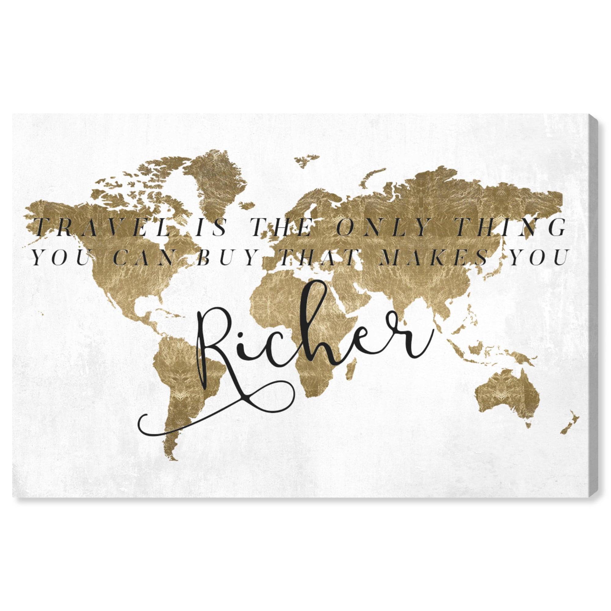 Runway Avenue Typography And Quotes Wall Art Canvas Prints 'Rich Travel' Travel  Quotes And Sayings - Gold, White - Walmart.Com