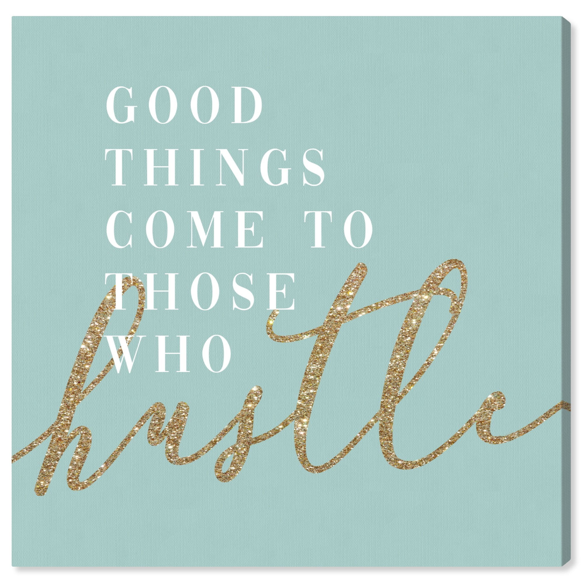 Runway Avenue Typography And Quotes Wall Art Print 'Good Things Happen  Mint' Inspirational Quotes And Sayings - Green, Gold - Walmart.Com