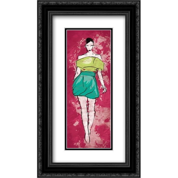 Runway Models 2x Matted 14x24 Black Ornate Framed Art Print by Rodriquez Jr, Enrique