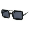 thumbnail image 1 of Runway Razor Blade Shape Plastic Narrow Rectangle Sunglasses All Black, 1 of 4