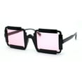 thumbnail image 1 of Runway Razor Blade Shape Plastic Narrow Rectangle Sunglasses Black Pink, 1 of 4