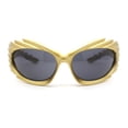 thumbnail image 1 of Runway Thorny Beveled Wrap Around Plastic Sport Sunglasses Gold - Black, 1 of 1