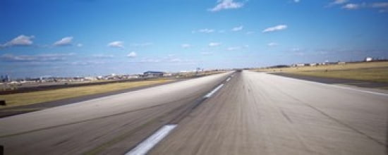 Runway at an airport Philadelphia Airport New York State USA Canvas Art - Panoramic Images (30 x 12)