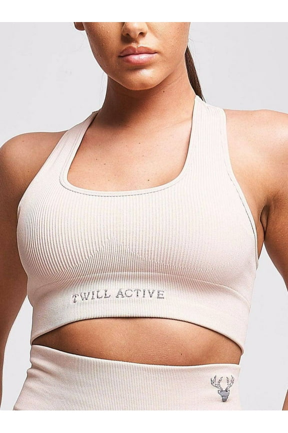 Women's Nomex Recycled Rib Racer Sports Bra - Mink - Sizes S-L