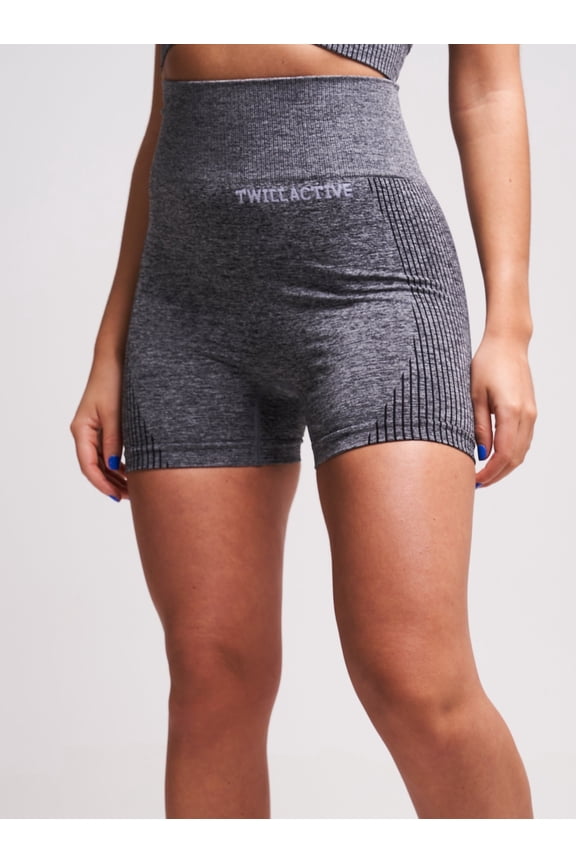 Women's Prunella Recycled Ruched Booty Shorts - Gray Marl - Sizes S-L
