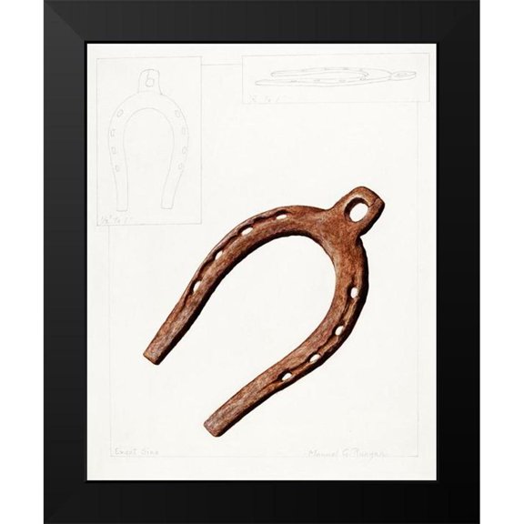 Runyan, Manuel G. 12x14 Black Modern Framed Museum Art Print Titled - Mule Shoe 1937