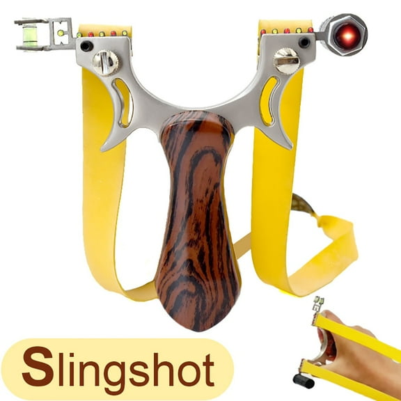 Runzkzy Alloy Fast Compression Flat Leather Slingshot Outdoor Laser Shooting No Strap Slingshot