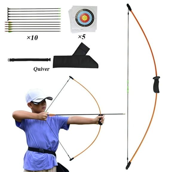 Runzkzy Beginner Teenagers Hunting and Shooting Bow Arrow Crossbow Target Suction Cup Package Teenagers Small Bow Package