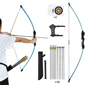 Runzkzy Bow and Arrow for Teens Beginner Archery Shooting Practice Compound Bow Training Set